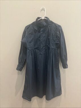 Alexander McQueen Navy Long-Sleeve Shirt Dress